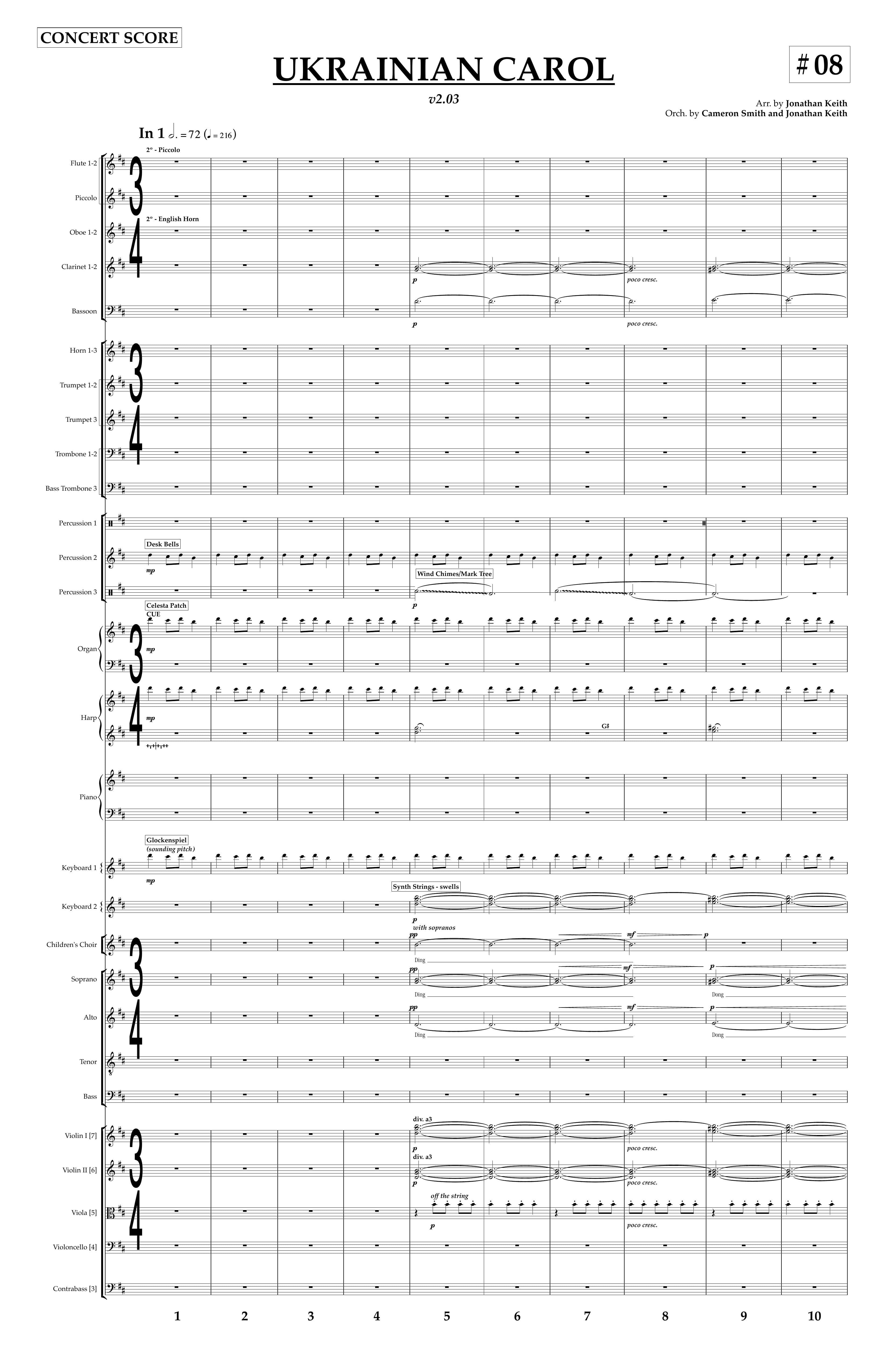 Ukrainian Carol — Orchestral Rental