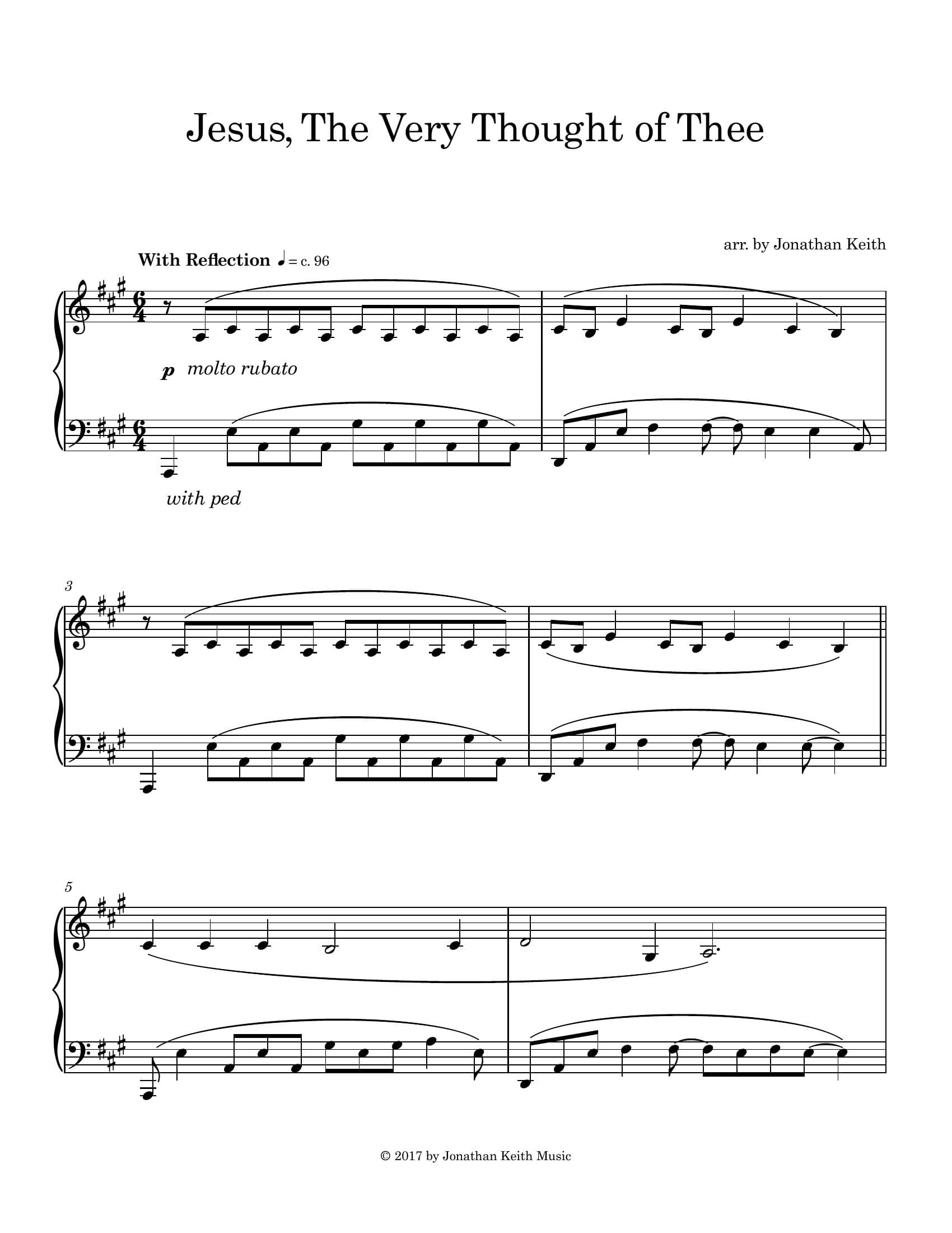 Jesus, The Very Thought of Thee — Sheet Music